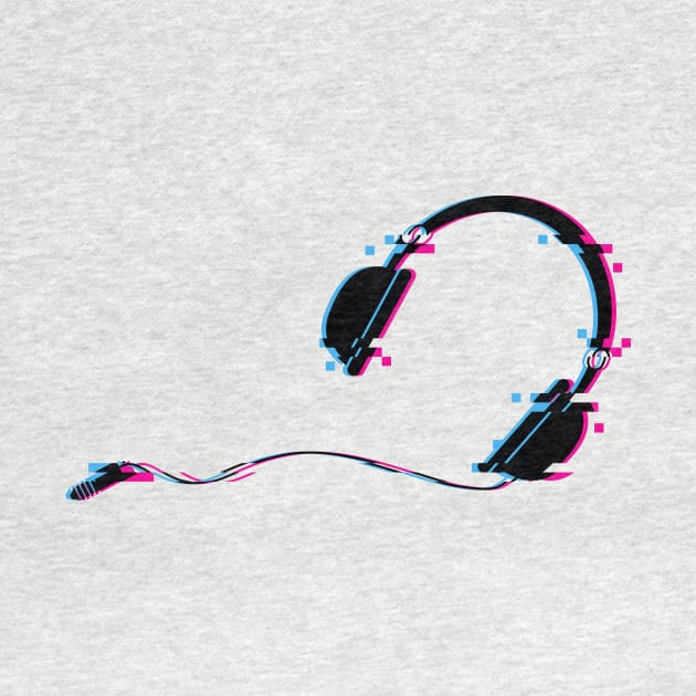 Music Headphones Glitch Art by freeves